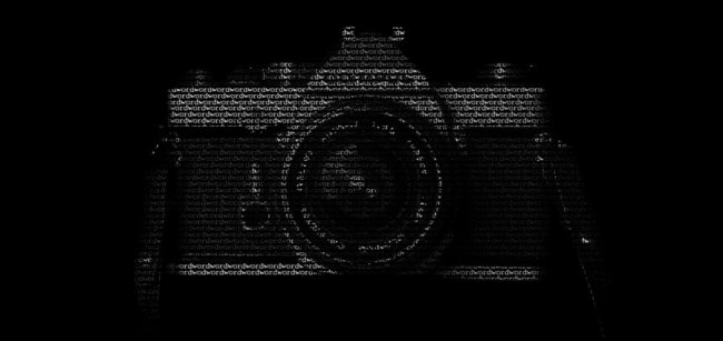 An image of a camera made of words.